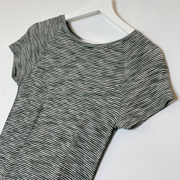 Topshop Green Striped Skater Stretch Dress - Picture 6 of 16